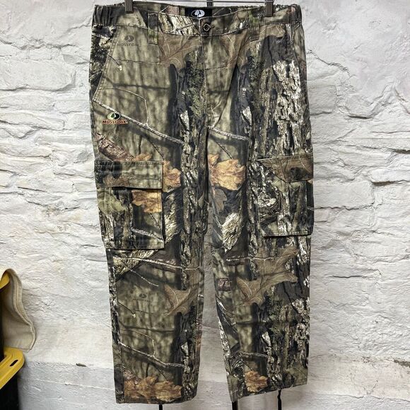 Mossy Oak Pants Camouflage Cargo Deer Hunting Bottoms Drawstring Hem Multicolor - Picture 1 of 8